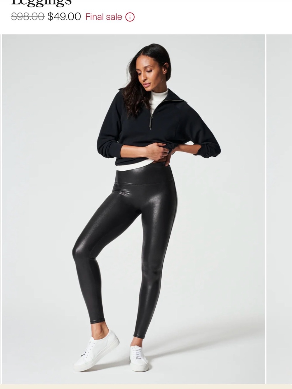 SPANX Black High-Rise Faux-Leather Leggings
